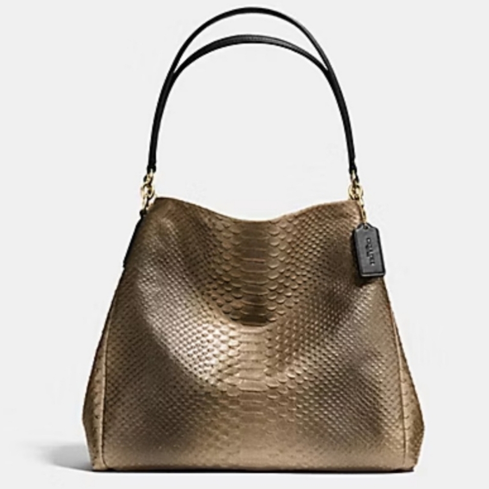 Coach Phoebe Metallic Snakeskin Handbag - Picture 2 of 10